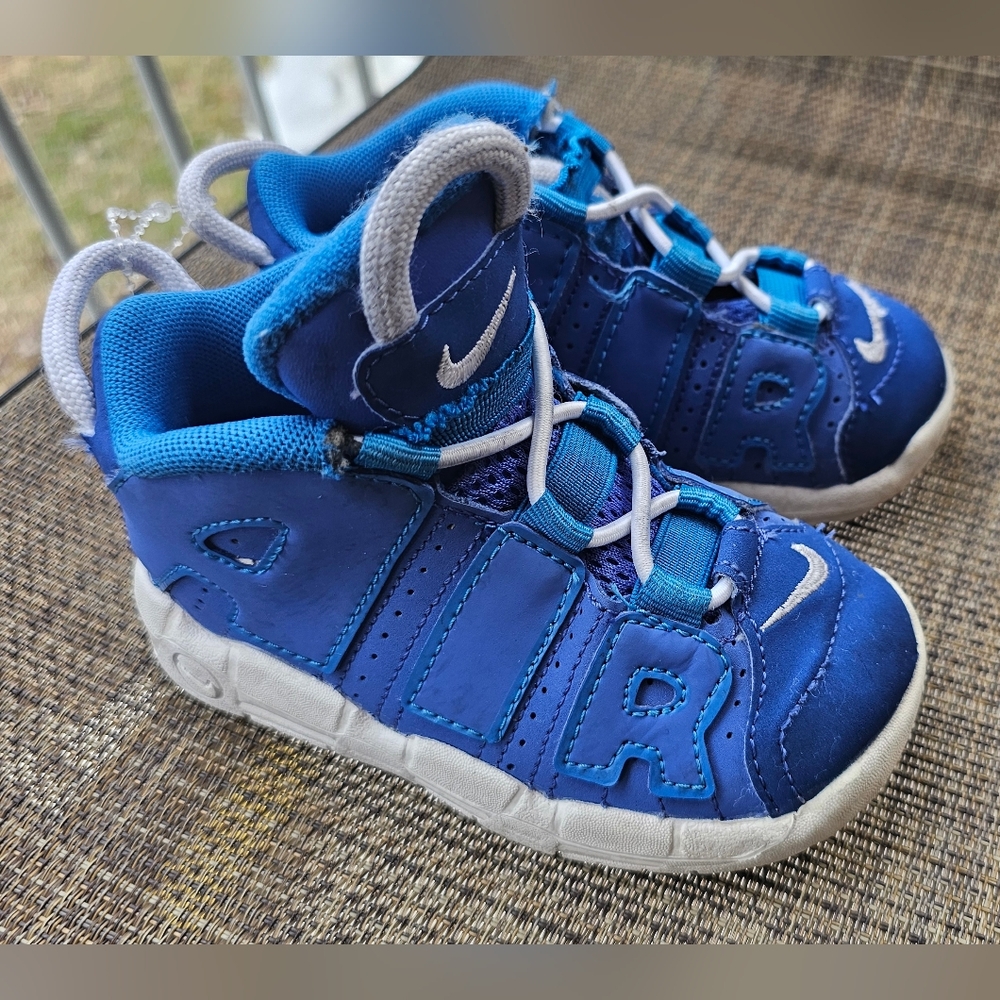 Toddlers Nike Air More Uptempo TD sz 7c sneakers Shoes BLUE
